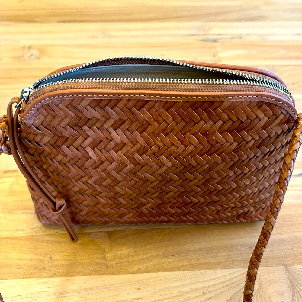 NEW Loeffler Randall Mallory timber brown crossybpdy bag and dust bag.